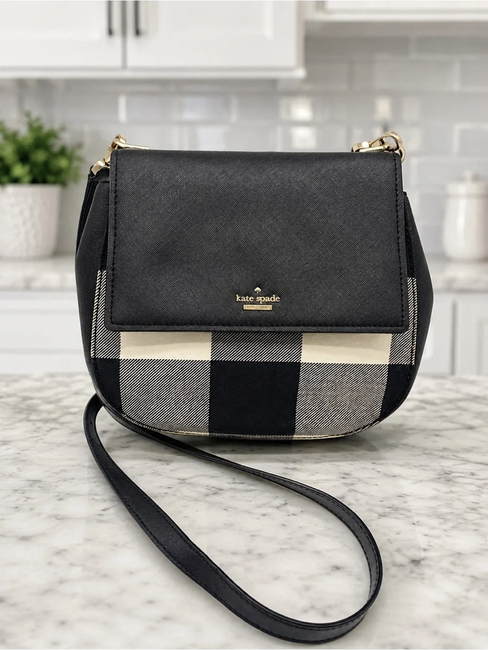 KATE SPADE Byrdie Buffalo Check Plaid Crossbody